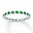 Stackable Ring Lab-Created Emeralds Sterling Silver