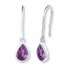 Amethyst Earrings 10K White Gold