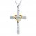 Cross Necklace 1/10 ct tw Diamonds Sterling Silver/10K Gold