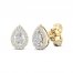 Diamond Pear Earrings 1/3 ct tw Pear/Round-Cut 10K Yellow Gold