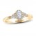 Diamond Engagement Ring 3/8 ct tw Oval/Round 14K Yellow Gold