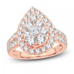 Multi-Diamond Engagement Ring 2 ct tw Round-cut 14K Rose Gold