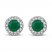 Certified Emerald & Diamond Earrings 1/8 ct tw 14K White Gold