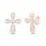 Diamond Cross Earrings 1/8 ct tw Round-cut 10K Rose Gold