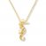 Diamond Seahorse Necklace 10K Yellow Gold