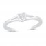 Diamond Accent Heart Toe Ring Sterling Silver