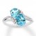 Blue & White Topaz Ring Sterling Silver