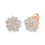 Floral Earrings 1/5 ct tw Diamonds 10K Rose Gold