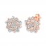 Floral Earrings 1/5 ct tw Diamonds 10K Rose Gold