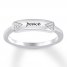 "Peace" Diamond Ring 10K White Gold