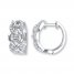 Diamond Hoop Earrings 1/10 ct tw Round-cut Sterling Silver