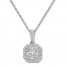 Diamond Necklace 3/4 ct tw 10K White Gold