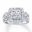 Previously Owned Diamond Ring 2 ct tw Princess/Round 14K White Gold