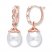 Cultured Pearl Earrings Diamond Accents 10K Rose Gold