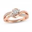 Three-Stone Diamond Engagement Ring 3/8 ct tw Round-cut 14K Rose Gold
