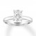 Diamond Solitaire Engagement Ring 1 Carat Oval 14K White Gold