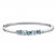 Vibrant Shades Blue & White Topaz Bangle Bracelet Sterling Silver