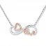 Infinity Heart Diamond Necklace Sterling Silver/10K Gold