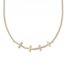 Diamond Cross Choker Necklace 1/8 ct tw 10K Yellow Gold