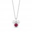 Disney Treasures Mickey Mouse Lab-Created Ruby & Diamond Necklace Sterling Silver 17"