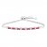 Lab-Created Ruby & White Lab-Created Sapphire Bolo Bracelet Sterling Silver