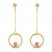 Circle Bead Dangle Earrings 14K Two-Tone Gold