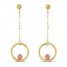 Circle Bead Dangle Earrings 14K Two-Tone Gold