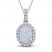 Lab-Created Opal & White Lab-Created Sapphire Necklace Sterling Silver 18"