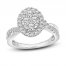 Multi-Diamond Engagement Ring 1 ct tw Round-cut 14K White Gold