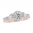 THE LEO Ideal Cut Diamond 3-Stone Engagement Ring 1 ct tw 14K Rose Gold