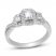 Three-Stone Diamond Engagement Ring 1 ct tw Emerald/Round 14K White Gold