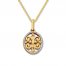 Diamond Locket Necklace 1/15 ct tw Round-cut 10K Yellow Gold