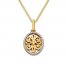 Diamond Locket Necklace 1/15 ct tw Round-cut 10K Yellow Gold