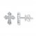 Diamond Cross Earrings 1/10 ct tw Round-cut 10K White Gold