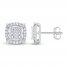 Diamond Earrings 1/2 ct tw Princess/Round 10K White Gold