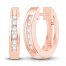 Diamond Huggie Hoop Earrings 1/8 ct tw Round-cut 10K Rose Gold