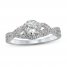 Diamond Engagement Ring 3/4 ct tw Round-cut 14K White Gold