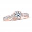 THE LEO Ideal Cut Diamond Engagement Ring 3/4 ct tw 14K Rose Gold