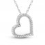 Neil Lane Diamond Heart Necklace 1/10 ct tw Round-cut Sterling Silver 18"