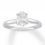 Certified Diamond Solitaire Ring 1 ct Oval 14K White Gold