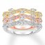 Diamond Ring Stack 1 ct tw Round/Marquise 14K Tri-Color Gold
