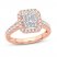 Diamond Engagement Ring 1 ct tw Emerald/Round 14K Rose Gold