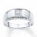 Men's Wedding Band 1/6 ct tw Diamonds 10K White Gold