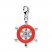Ship's Wheel Charm Red Enamel & Crystal Sterling Silver