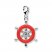 Ship's Wheel Charm Red Enamel & Crystal Sterling Silver