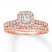 Diamond Bridal Set 5/8 ct tw Princess/Round 14K Rose Gold