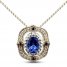 Le Vian Creme Brulee Tanzanite Necklace 3/8 ct tw Diamonds 14K Vanilla Gold 20"