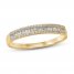 Diamond Anniversary Ring 1/4 ct tw Round/Baguette 10K Yellow Gold
