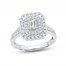 Diamond Engagement Ring 1-1/4 ct tw Emerald/Round-Cut 14K White Gold