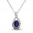 Blue & White Lab-Created Sapphire Necklace Sterling SIlver 18"